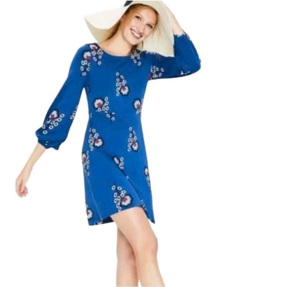 Boden Women's Lucille Jersey Tunic Style Floral Dress Size 4 Long‎